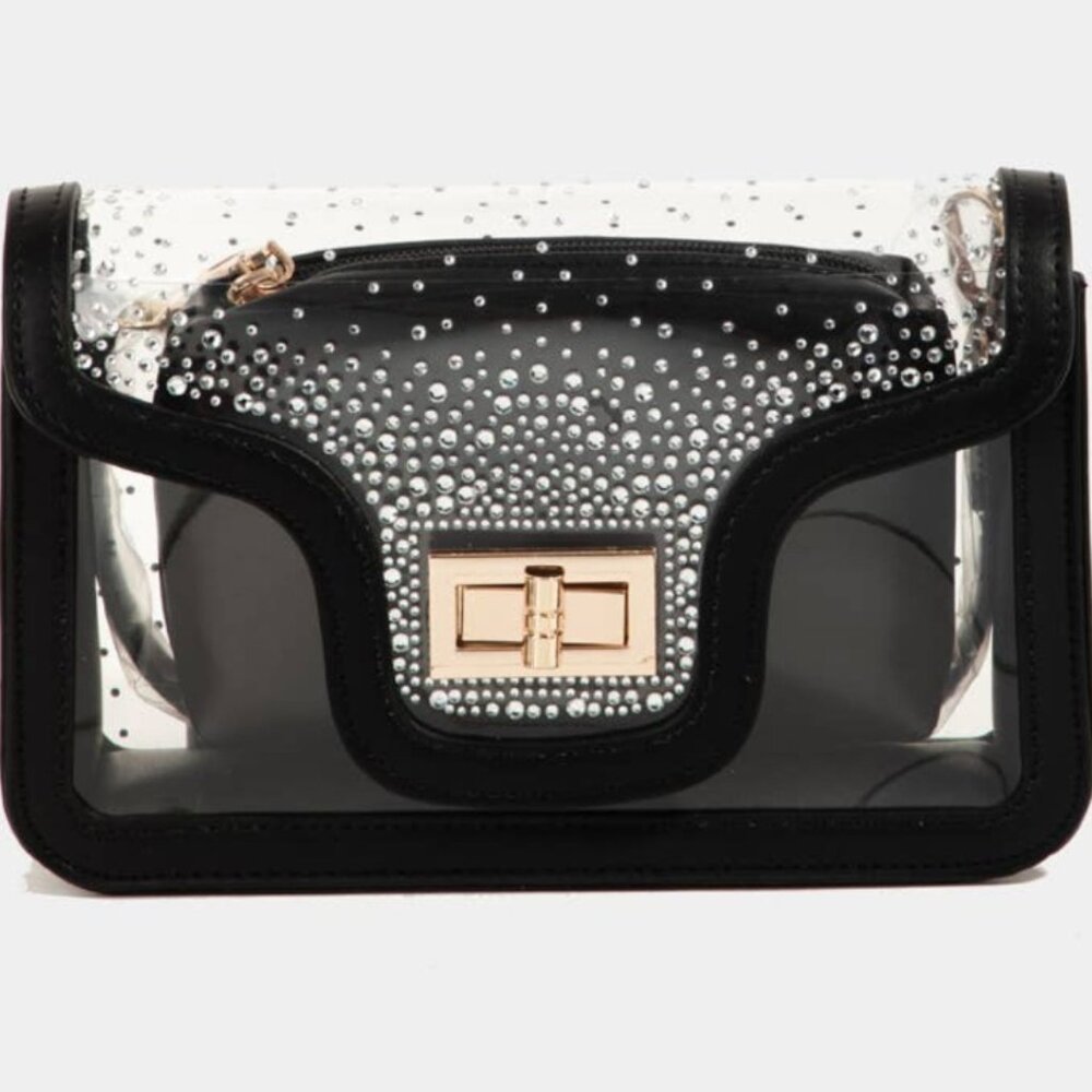 Rhinestone Clear Crossbody Bag